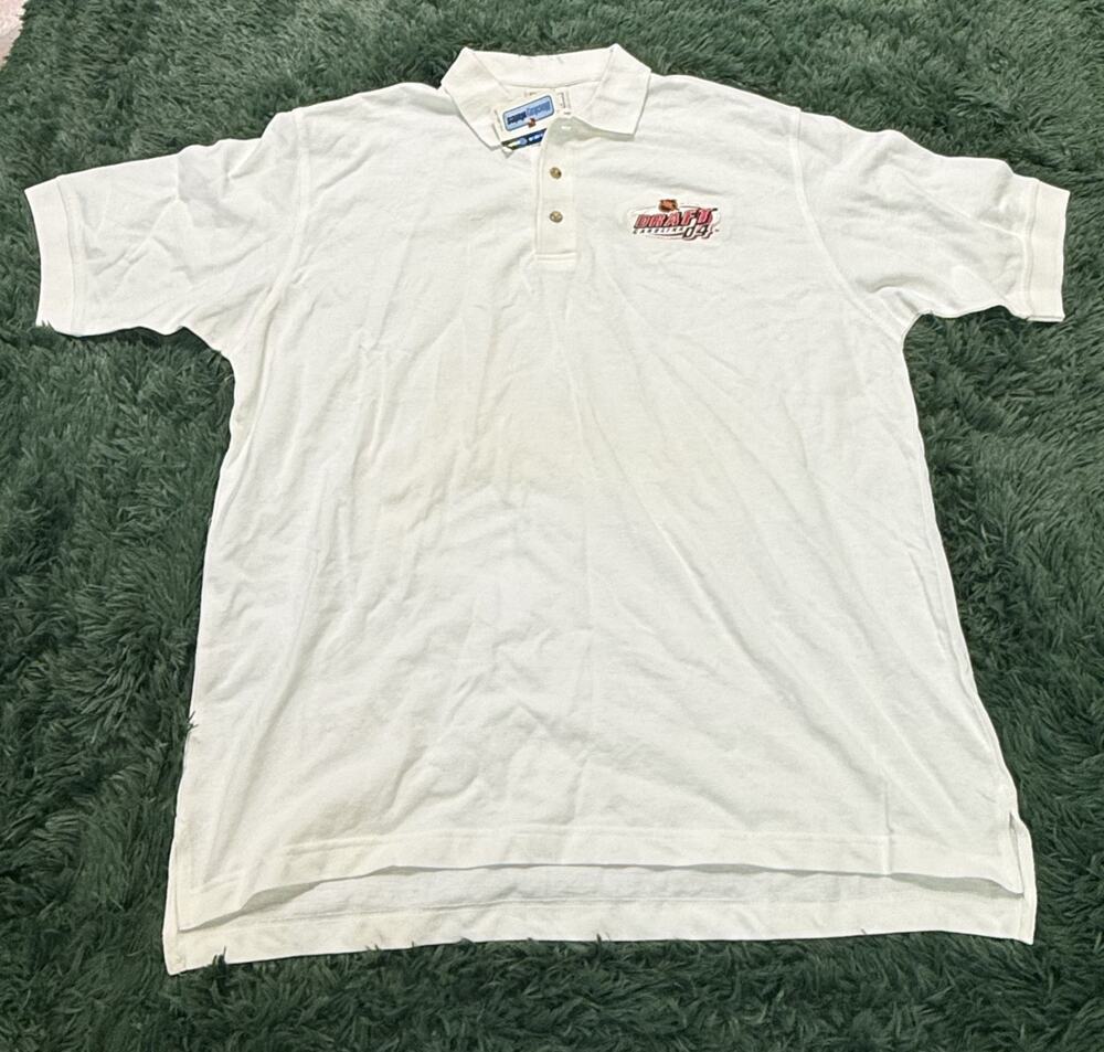 Lee Sport NHL Draft Carolina 04 Polo Shirt Mens XL White Official Licensed